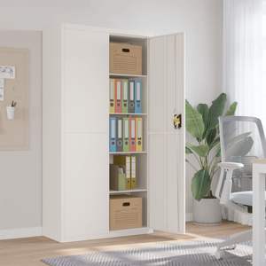 Armoire à dossiers en acier blanc thermolaqué de taille moyenne - Product Image 1