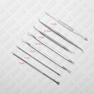 Kit professionnel de 7 extracteurs d'acné et de points noirs en acier inoxydable de qualité supérieure avec personnalisation de la marque - Product Image 5
