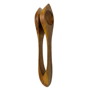 Cuillère musicale en bois naturel, instrument de percussion folklorique fait à la main pour l'éducation à la musique traditionnelle et les spectacles sur scène - Product Image 4