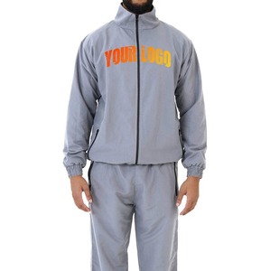 Custom <b>Men's</b> Nylon Windbreaker Tracksuit Sport Zip Up <b>Jacket</b> and Pants Set Water Resistant Activewear - Product Image 3
