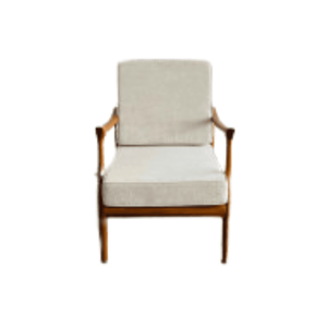 Fauteuil d'appoint rembourré en mousse et bois massif, style nordique Kiro, durable, moderne et minimaliste, pour salon et mobilier de maison - Product Image 2