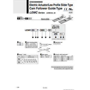 ผลิตภัณฑ์กระบอกสูบ LEMC25LT-150-S12P1ระบบนิวเมติกส์ SMC - Product Image 3