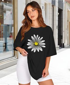 T-shirts d'été pour femmes 100% coton, imprimés graphiques, t-shirts DTF, col rond, manches courtes, amples et confortables - Product Image 2