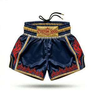 Pantalones Cortos de Muay Thai con Bordado Floral Intrincado, Pantalones de Kickboxing de Poliéster de Alta Calidad, Venta al Por Mayor, Envío Rápido a Todo el Mundo - Product Image 1