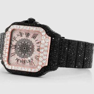 Reloj de Lujo para Hombre con Esfera Cuadrada de Cristal de Zafiro, Detalles de Moissanita, Correa de 15 mm, Números Romanos y Movimiento ETA, un Regalo Espléndido - Product Image 5
