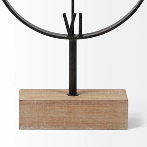 Minimalist Metal Desk <b>Clock</b> With Roman Numerals And Wooden Base Silent Quartz Movement For Office Or Home Decor From India - Product Image 5