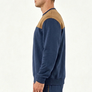 OEM/ODM Personalizado, Sudadera de Forro Polar de Algodón, Color Sólido, Cuello Redondo, Bordado Sencillo, Aplique, Talla Grande, Grueso, Transpirable, Invierno - Product Image 2