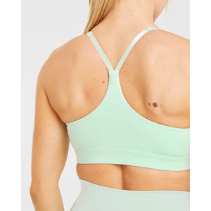 Sujetador Deportivo Personalizado Verde Menta con Tirantes Ajustables en la Espalda, Escote en V, Suave, de Alto Impacto, para Mujeres Adultas - Product Image 6
