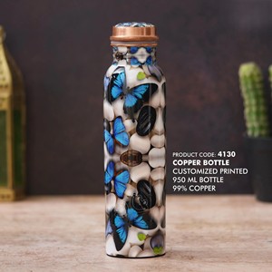 Printed Copper Water <b>Bottle</b> Designer Leakproof Ayurvedic Drinking <b>Bottle</b> with Artistic Print for Home Office Gym & Travel - Product Image 3