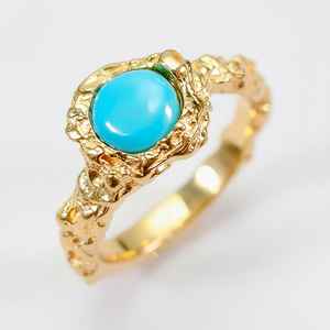 Bague vintage en turquoise tibétaine naturelle, argent sterling 925, certifiée IGI, bijoux de mariage de luxe pour une élégance terrestre - Product Image 3