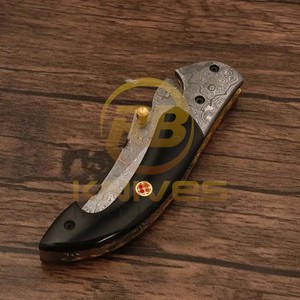 มีดพับดามัสกัส OEM ด้ามเรซิ่น |   ผู้ผลิตมีดพกพา EDC สำหรับการล่าสัตว์แบบทำมือ - Product Image 4