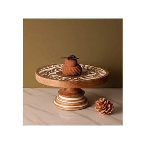 Acacia Wood Cupcake Display <b>Server</b> Dessert Tray <b>Cake</b> Stand Holder Clear Acrylic Dome Lid <b>Cake</b> Stands for Wedding <b>Cakes</b> - Product Image 1