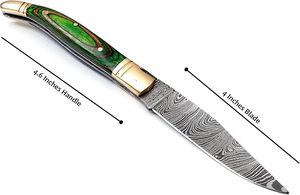 Couteau de poche pliant Laguiole de haute qualité, vente en gros, lame en acier Damas premium, pointe clip, manche en bois, directement de l'usine - Product Image 2