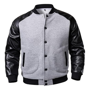 เสื้อแจ็คเก็ตวาร์ซิตี้แบบกำหนดเอง ปักโลโก้ คุณภาพสูง ทำจากผ้าขนสัตว์และหนัง แจ็คเก็ตเบสบอล - Product Image 3