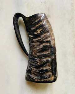 Jarra de Cuerno de Búfalo Vikinga Natural, Hecha a Mano, Estilo Rústico, para Cerveza, Cerveza Alemana, Miel - Product Image 3