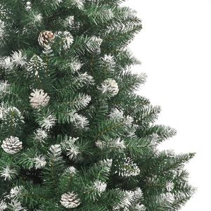 Árbol de Navidad Plegable Mediano de PVC y Acero Verde y Blanco para Decoraciones Festivas - Product Image 5