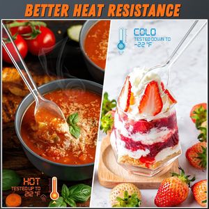 Cucchiai Monouso in Plastica Trasparente Resistente da 6,8 Pollici, Senza BPA, Solidi e Durevoli, Resistenti al Calore, Premium - Product Image 3