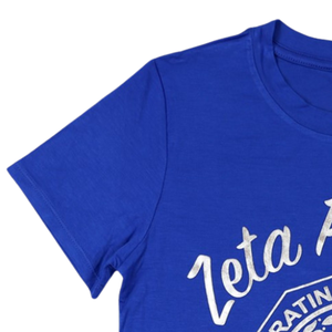 เสื้อยืดฟอยล์ Zeta Phi Beta Centennial สำหรับผู้หญิง สีน้ำเงินรอยัล ZPB 1920 2020 ฉลองครบรอบ ลายกราฟิก เสื้อผ้าชมรม - Product Image 5