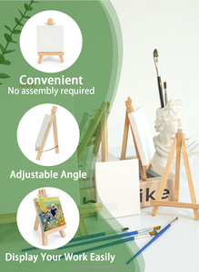 Fournitures d'art Mini toile et chevalet d'art Set 100% coton Toiles d'art pour la <span class=keywords><strong>peinture</strong></span> Chevalet en bois portable pour la <span class=keywords><strong>peinture</strong></span> - Product Image 3