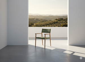 เก้าอี้รับประทานอาหารไม้สักฮิโร่สำหรับกลางแจ้ง เฟอร์นิเจอร์สวนลานบ้านทันสมัย ทนทานต่อสภาพอากาศ เก้าอี้รับประทานอาหารไม้ทำมือ - Product Image 4