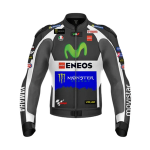 Chaqueta de Motociclismo para Hombre, Marca Ramaha, de Cuero Vacuno Genuino, con Protección de Nivel 2 CE y Soporte para la Espalda - Product Image 1