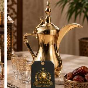 Cafetera árabe vintage Dallah, utensilios de servicio islámicos tradicionales, termo para bebidas calientes, jarra de café de lujo árabe. - Product Image 3