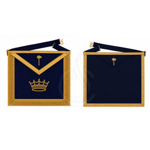 Tabliers maçonniques personnalisés en tissu soie/velours de qualité supérieure, légers, avec ceinture réglable, forme carrée, style cérémonial classique - Product Image 6