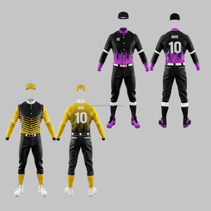 Vente en gros directe d'usine d'uniformes de baseball en polyester Ensembles respirants avec logo personnalisé Services OEM disponibles - Product Image 1