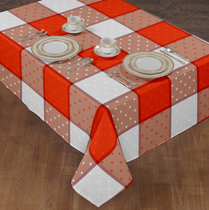 Sai Impex Plaid <b>Table</b> <b>Cloth</b> 100% Cotton Red <b>Yellow</b> Customized Pattern Yarn Dyed Sustainable Anti- Washable Modern for - Product Image 4