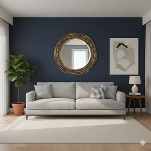 Miroir mural élégant et luxueux avec cadre en fer, design moderne, miroir décoratif pour salon, chambre à coucher, intérieur de maison, vente en gros - Product Image 2