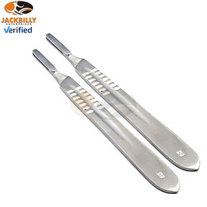 Cuchillas estériles Surgi para mango de bisturí número 22, dos mangos adicionales, acero inoxidable de precisión de grado quirúrgico, desechables, manuales - Product Image 3