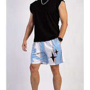 กางเกงขาสั้นผู้ชายผ้าแคนวาสทรงสตรีทแฟชั่นแบรนด์ดังสำหรับฤดูร้อนและชายหาด ลายเรียบหรู น้ำหนักมาก ตกแต่งด้วยเลเซอร์ พร้อมเชือกผูก - Product Image 4