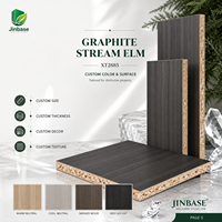 Panneau de bois aggloméré orienté (OSB) mélaminé Jinbase SXT2885 Graphite Stream Elm 18 mm E0 1220x2440 mm pour la conception d'intérieur moderne