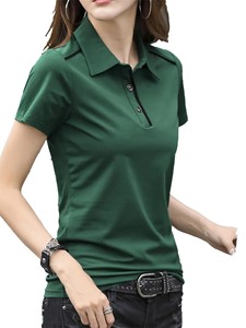 Polo de Manga Corta para Mujer, Color Sólido, Casual, Transpirable, Tejido, 100% Poliéster, Naranja, Polo Premium, ODM OEM - Product Image 3