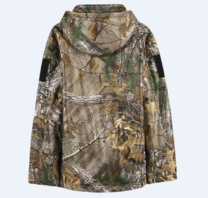 Veste softshell camouflage pour homme, imperméable, à capuche, manches longues, pour la chasse en plein air, saison automne, tissu polyester - Product Image 2