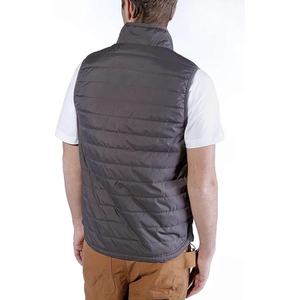 เสื้อแจ็คเก็ตสตรีทแวร์ฤดูหนาวสำหรับผู้ชาย OEM ผลิตตามสั่ง ผ้าแคนวาสโพลีเอสเตอร์ 100% เสื้อกั๊กพัฟเฟอร์แบบมีซิป โลโก้กันน้ำ ดีไซน์แบรนด์ลำลอง - Product Image 4