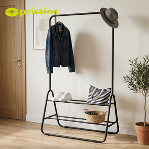 Perchero Metálico Moderno con 1 Estante, Mueble de Almacenamiento Independiente para Entrada, Sala de Estar y Dormitorio - Product Image 6