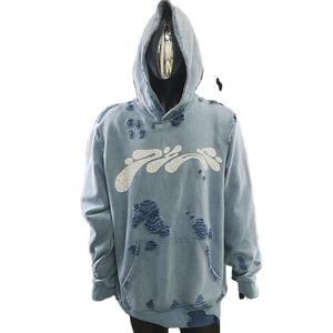 เสื้อฮู้ดดี้ทรงโอเวอร์ไซส์แบบดิสเทรส รุ่น Heavyweight สีซีดจางสไตล์วินเทจ พร้อมปักโลโก้ตามสั่ง - Product Image 6