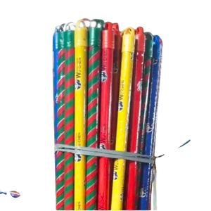 Bâtons de balai 2-en-1 en bois de bouleau solide fabriqué au Vietnam poils marqués écologique coloré divers grains pelles à poussière incluses - Product Image 1