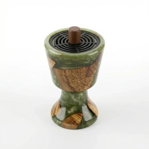 Brûleur d'encens indien artisanal en bois de santal et résine époxy, écologique, pour usage domestique intérieur, avec résine de bois aromatique - Product Image 3