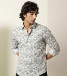 Camisa Casual con Estampado Tropical para Hombre, Manga Larga, Cuello Camisero, Transpirable, para Verano - Product Image 2