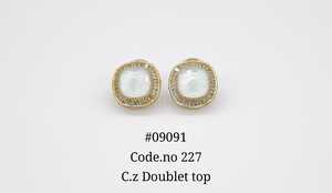 Pendientes de circonita 09091, chapados en oro, con circonita doble, forma de cojín, joyería de moda para mujer, regalo para fiestas. - Product Image 6