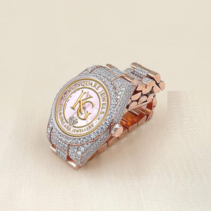 นาฬิกาข้อมือ KG Square Jewels หรูหรา ระบบจักรกล สแตนเลสสตีล สีโรสโกลด์ ประดับเพชร สายขนาด 20 มม. สไตล์ฮิปฮอป วินเทจ โมเดิร์น - Product Image 3
