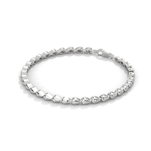 VVS Cubic Zirconia Tennis <b>Bracelet</b> <b>Silver</b> Plated Link <b>Bangle</b> Round Cut Jewelry for Women Anniversary - Product Image 2