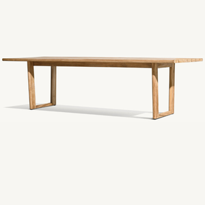 Table rectangulaire en teck en promotion, style moderne et épuré, idéale pour l'extérieur, robuste et durable. - Product Image 3