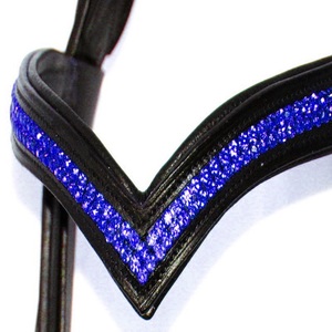 Accessoires équestres pour chevaux, cristaux, strass décoratifs, cuir noir et marron de qualité supérieure, bandeau pour cheval en taille full cob et oversize. - Product Image 6