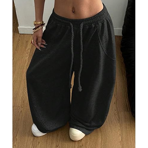 Pantalon de survêtement large pour homme Haody, style hip-hop, en tissu peigné épais, imperméable, respirant, écologique, avec taille élastique et cordon de serrage - Product Image 4