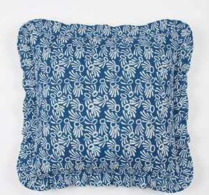 Housse de coussin bohème à imprimé bloc avec volants, coussins décoratifs faits main en coton, housses de coussin bohèmes vintage pour la décoration intérieure - Product Image 2