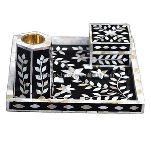 Conjunto de regalo de quemador de incienso de anís estrellado de sándalo perla eterna incrustaciones de perlas madre lujoso carbón Bakhoor ecológico religioso - Product Image 2