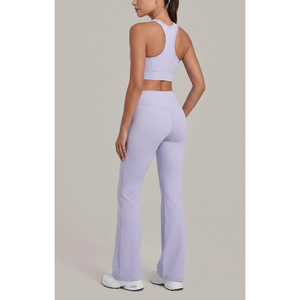 Ensemble 2 pièces de sport 2026 : Soutien-gorge de sport ajustable grande taille et Legging de yoga respirant à taille croisée pour la gym et le fitness (vente en gros) - Product Image 5